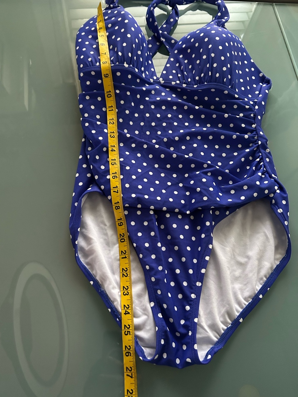 Lauren Ralph Lauren Retro Polka Dot One Piece Swimsuit Size 14 New Gold Label - Picture 11 of 12
